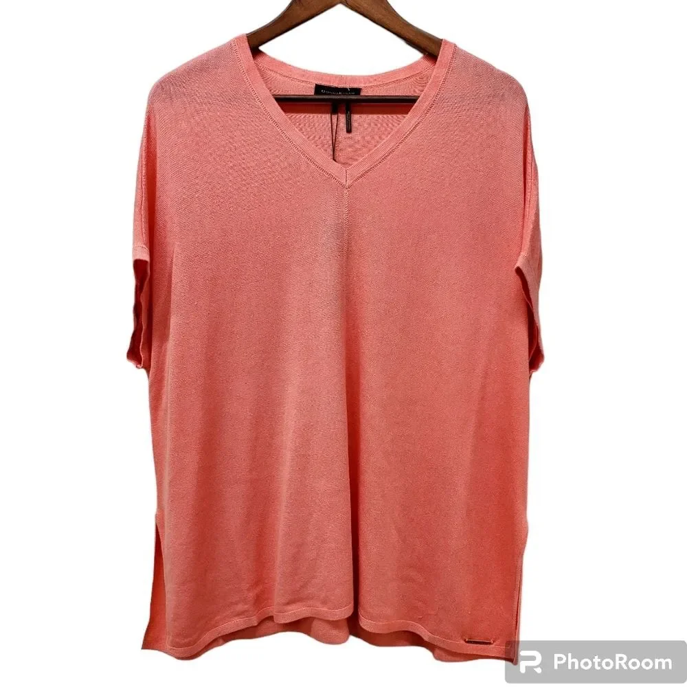 DONNA KARAN Viscose Blend V-Neck Oversized Dolman Sleeve Top Size M - Picture 2 of 11